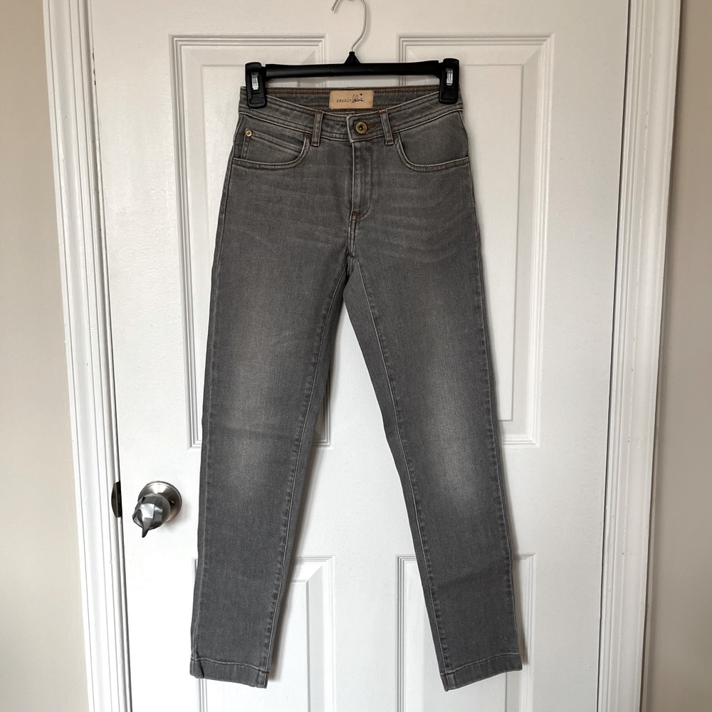 Sessun Blue French Designer Grey Denim ‘Stoneford’ Jeans Size 0